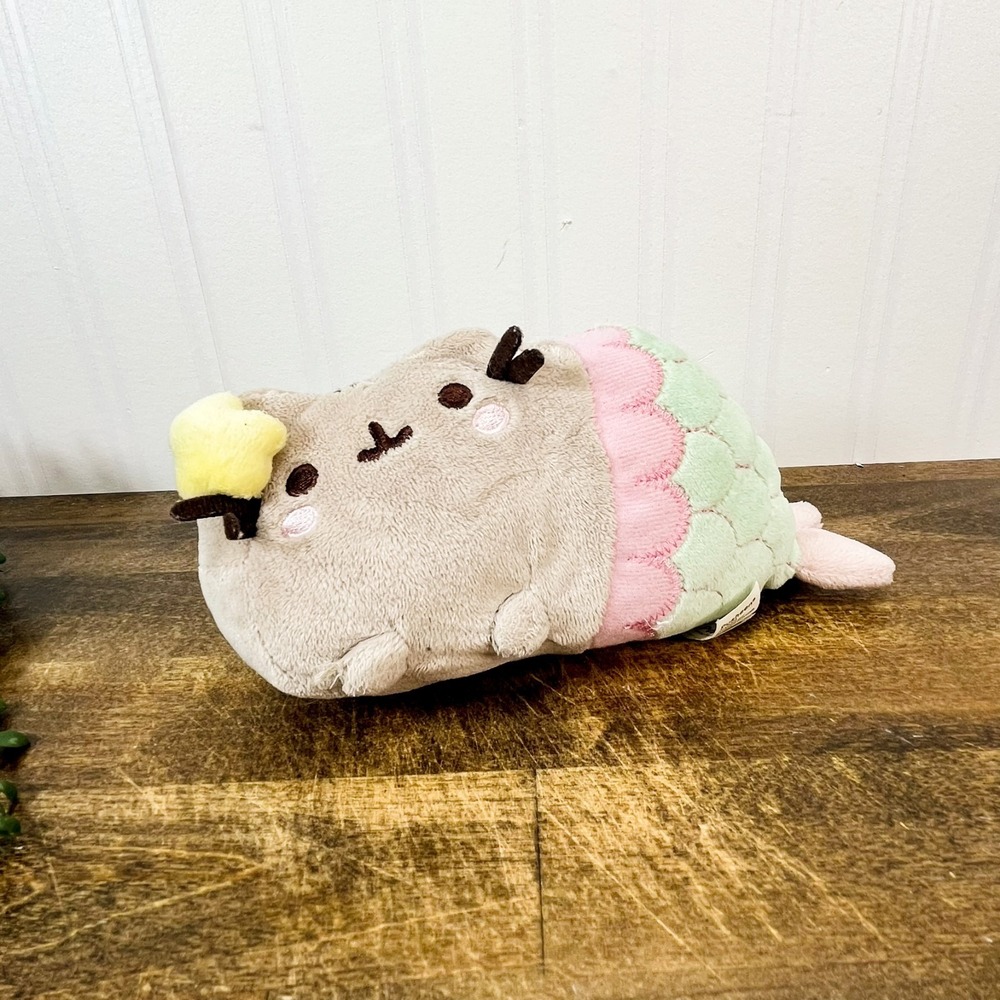 7" Gund Pusheen Cat Plush Mermaid Soft Toy Stuffed Animal - Picture 4 of 10